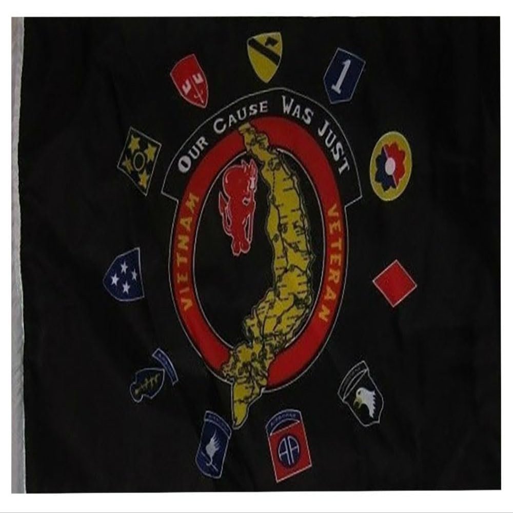 12x18 12"x18" Vietnam Veteran Vet Black Sleeve Flag Boat Car Garden