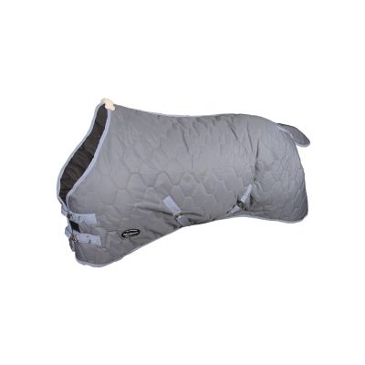 Reinsman Premium Quilted Winter Stable Horse Blanket | Lightweight 600Denier Top & 250 Gram Fill | Fleece-Lined Neck & Breathable Nylon Lining | 2 Belly Straps | Stainless-Steel Hardware, Gray, 75"