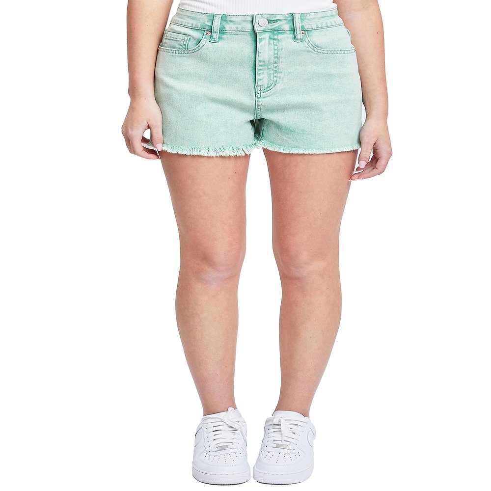 Women's Essential High Rise 80's Acid Wash Mom Shorts, Shamrock, 05