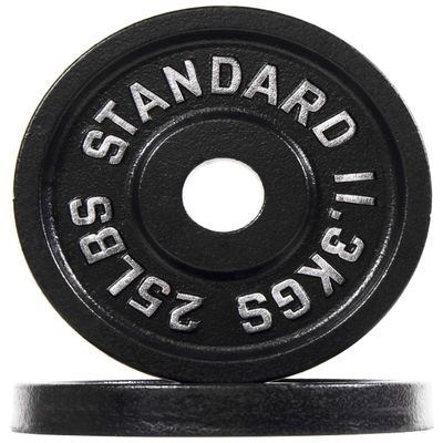 Fitvids Olympic 2-Inch Cast Iron Plate Weight Plate for Strength Training and Weightlifting, Vintage Style, Alloy Steel,25LB Pair