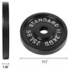 Fitvids Olympic 2-Inch Cast Iron Plate Weight Plate for Strength Training and Weightlifting, Vintage Style, Alloy Steel,25LB Pair view 2