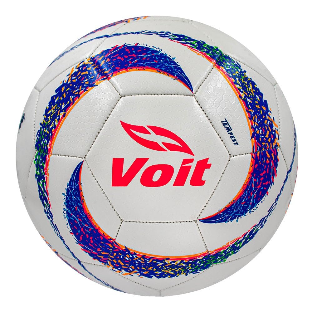 Voit Soccer Ball No. 5 Liga MX Apertura 2023 Tempest, White/Blue/Pink: Recreational USE ONLY