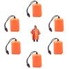 6Pcs Emergency Rain Poncho, Waterproof Foldable Compact Survival Blanket Poncho Kit with Carry Bag and Whistle, Keep You Dry and Warmth, for Survival Camping Extreme Weather view 1