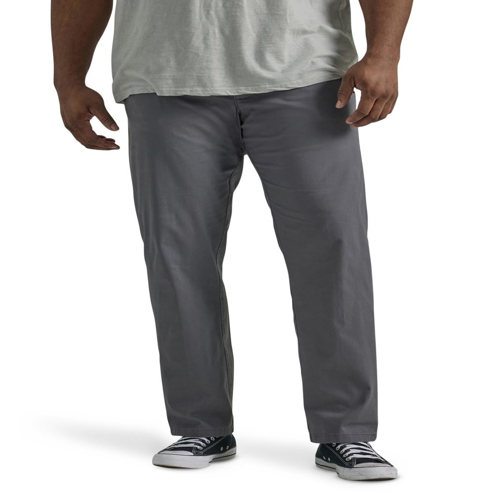 Lee Men's Big & Tall Extreme Motion Flat Front Regular Straight Pant Painter Gray 44W x 30L Big