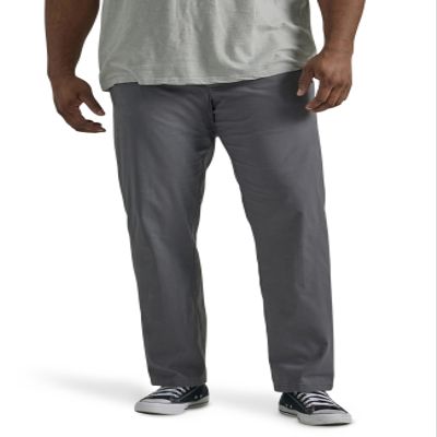 Lee Men's Big & Tall Extreme Motion Flat Front Regular Straight Pant Painter Gray 44W x 29L Big