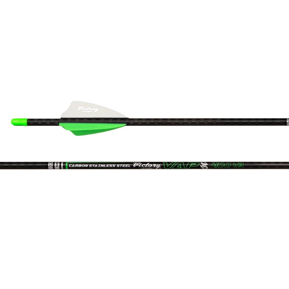 Victory Archery VAP SS 0.166" Micro Diameter Hunting Arrow (Spine: 250, 6 Pack Fletched, Straightness 0.003 - Gamer - Green)