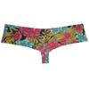 Jaxu Men's Mini Cheek Underwear Bulge Pouch Hipster Boxer Brief Booty Short Half Hip Brazilian Bikini Skimpy Swimwear Red Peony L view 3