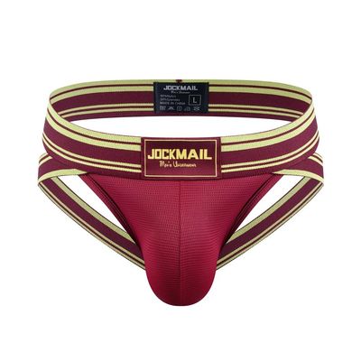 JOCKMAIL Jockstrap Athletic Supporters for Men Jock Strap Male Underwear for Gym Sport Maroon
