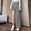 Pulcykp Striped Narrow Wide Leg Pants Women Loose and Slim High Waist Draping Casual Knitted Pant White M view 4