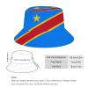Calculay Congo (DRC) Flag Fisherman Hat-DIY Printing Outdoor Summer Travel/Hiking/Climbing/Beach Sun Hat view 2