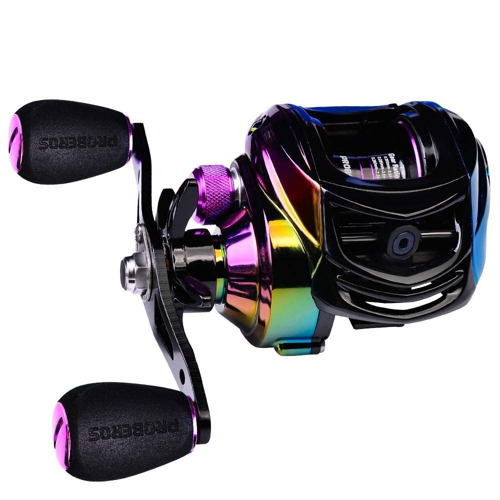 Baitcasting Reel Lightweight Casting Reels Lure Fishing Reel 7.2:1 Speed Ratio Shallow Spool Fishing Wheel for All Season Lake Fishing, River Fishing, Raft Fishing (DW130W, Left Hand)