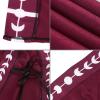 BXT Medieval Moon Phases Print Cowl Cloak Grim Short Print Hooded Cape Halloween Dress Up Cosplay Poncho for Women Men Red view 3