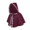 BXT Medieval Moon Phases Print Cowl Cloak Grim Short Print Hooded Cape Halloween Dress Up Cosplay Poncho for Women Men Red view 4