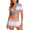 Transgender Pride Flag Cheerleading Set Casual for Women Spring Summer Party Clothes XL view 1