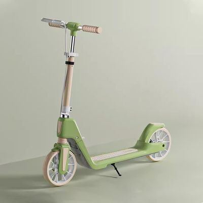 GLDDFDG Folding Kick Scooter for Kids Teens and Adults,Adjustable Helght,Non-Slip Deck,Dual Brakes System,Best Gift for Age 6 Up Kids Girls Boys Teens, 220Lb Weight Limit,Green