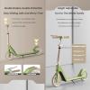 GLDDFDG Folding Kick Scooter for Kids Teens and Adults,Adjustable Helght,Non-Slip Deck,Dual Brakes System,Best Gift for Age 6 Up Kids Girls Boys Teens, 220Lb Weight Limit,White view 3