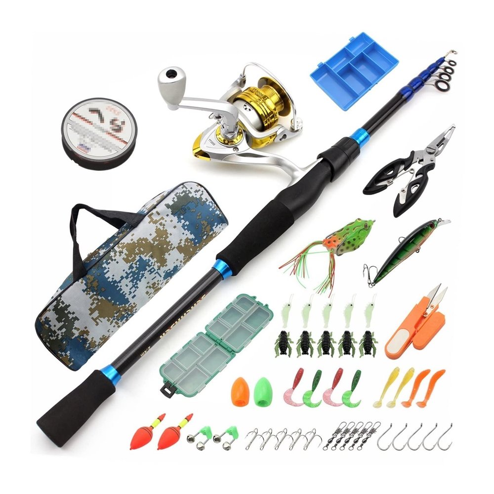 MACIUM Fishing Pole Shrinking Lure Rod Set Spinning Wheel Lure Lure Fishing Tackle Combination Fishing Rod Suitable for Travel Fishing (Color : Fishing Gear Sets, Size : 2.4)
