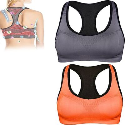 2PCS Ice Silk Ion Lymphvity Detoxification and Shaping & Powerful Lifting Bra, Ultra-Thin Ice Silk Lifting Bra (D,M)