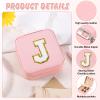 URSKYTOUS Travel Jewelry Case For Women Girls Gift for Daughter from Mom Dad Jewelry Box Organizer Necklace Organizer Earrings Organizer Ring Organizers Birthday Gifts Pink Jewelry Holder Case (J) view 3