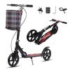 CUIOT Kick Scooter for Adults Teens, Big Wheels Foldable Scooter Ages 10+ Kids Youth, 34''-41'' Adjustable Handlebar, Hand Brake and Foot Brake, Lightweight High Carbon Steel Frame Up to 330Lbs,Black view 1