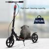 CUIOT Kick Scooter for Adults Teens, Big Wheels Foldable Scooter Ages 10+ Kids Youth, 34''-41'' Adjustable Handlebar, Hand Brake and Foot Brake, Lightweight High Carbon Steel Frame Up to 330Lbs,Black view 2