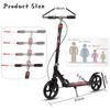 CUIOT Kick Scooter for Adults Teens, Big Wheels Foldable Scooter Ages 10+ Kids Youth, 34''-41'' Adjustable Handlebar, Hand Brake and Foot Brake, Lightweight High Carbon Steel Frame Up to 330Lbs,Black view 3
