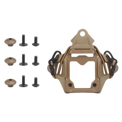 AOUTACC Upgraded Tactical Helmet NVG Mounting Shroud Zinc Alloy and Plastic Sports Camera Mount Base, Lightweight Multifunctional Equipment Adapter Base for All Fast Helmets-Tan (T2)
