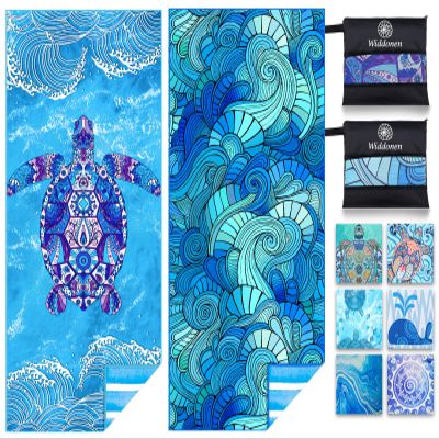 2 Pack Microfiber Lightweight Beach Towel Sand Free Quick Dry Absorbent Thin Compact Towels for Swimming Pool Camping Beach Accessories Large Easy Pack Travel Things for Vacation Essentials Gift
