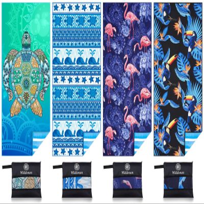 4 Pack Microfiber Lightweight Beach Towel Sand Free Quick Dry Absorbent Thin Compact Towels for Swimming Pool Camping Beach Accessories Large Easy Pack Travel Things for Vacation Essentials Gift