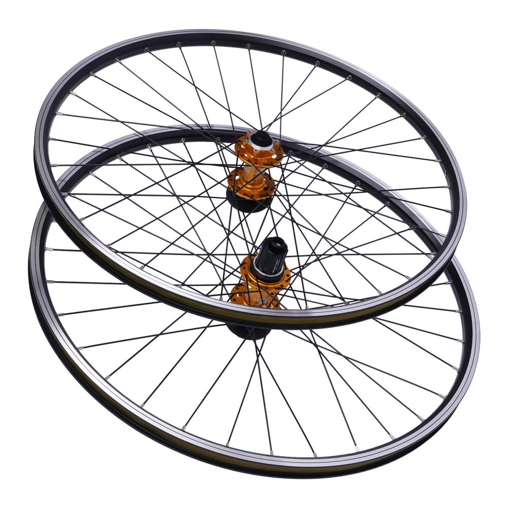 29 inch Bike Wheelset Bicycle Front Rear Wheels Disc Brake Wheel Set (Gold)