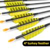 30 Inch Carbon Arrows with 6 Arrowheads Spine 400/500/600 Pure Carbon Arrows with Emovable Stainless Steel Tips for Compound Bow Recurve Bow Longbows view 3