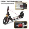 CUIOT Kick Scooter for Adults - 8" Big Wheels Foldable Scooter for Kids Ages 10+,Teens & Adults, Adjustable Handlebar, Disc Brake& Suspension, Lightweight Aluminum Frame Up to 250+ lbs,White view 3