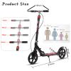 CUIOT Kick Scooter for Adults Teens, Big Wheels Foldable Scooter Ages 10+ Kids Youth, 34''-41'' Adjustable Handlebar, Hand Brake and Foot Brake, Lightweight High Carbon Steel Frame Up to 330Lbs,White view 3
