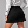 DIERAN Women's Short Skirts High Waist Solid Slit Mini Skirt Summer Casual Mini Skirts view 3