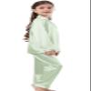 Schbbbta Women Satin Pajamas Set, 2 Pec Comfy Sleepwear Long Sleeve Soft Silk Matching Silky Soft Pjs Set, Light Green, X-Large view 3