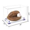Better Display Cases Acrylic Catchers Glove Display Case with Clear Case, Dark Blue Risers and White Base 14" x 8" x 8.5" (V16/A011) view 2