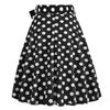 50s Skirts for Women Polka Dot Black Knee Length Skirt Womens Vintage High Waist A-Line Skater Skirt Flared Midi Skirt Faldas De Mujer Elegantes Pleated Swing Skirt Black Bow Tie Polka Dot XL view 3