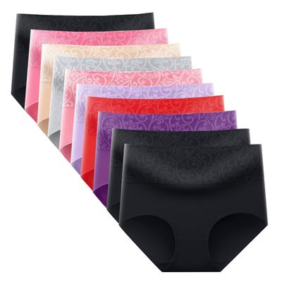 xctdehyi Women's Cotton Underwear High Waist Full Coverage Ladies Briefs Panties 10 Pack (as1, alpha, s, regular, regular, Multicolored-02-10 pack)