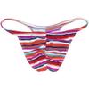 Jaxu Men Bikini Briefs Flex Skimpy Underwearpants Enhance Bulge Pouch Posing Underwear Male Ruched Cheek Briefs String Waist 2-Pack(Pink Abstract Stripe,Pink Peach Blossom) XL view 3