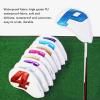 9 PCS Golf Club Head Covers, PU Waterproof Fabric, Plush Synthetic Leather Golf Iron Head Covers Set, Embroidered Club Label On Both Sides of Head Cover(Whtie) view 2
