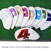 9 PCS Golf Club Head Covers, PU Waterproof Fabric, Plush Synthetic Leather Golf Iron Head Covers Set, Embroidered Club Label On Both Sides of Head Cover(Whtie) view 3