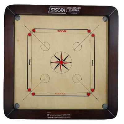 Siscaa Fighter Carrom Board Black Board Fast English Birch Ply Best Carrom Board (Champion, 20mm)