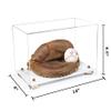Better Display Cases Acrylic Catchers Glove Display Case with Clear Case, Gold Risers and White Base 14" x 8" x 8.5" (V16/A011) view 2