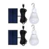 2-Pack Solar Powered Led Bulb,Solar Shed Lights Portable USB Charge with Solar Panel for Indoor Outdoor Hiking Camping Tent Fishing Lighting