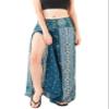 Orient Trail Womens Palazzo Wide Leg Slit Split Leg Yoga Wrap Pants Casual Beach Boho Hippie Bohimian Pilate Flowy Pilates Large Peacock Teal view 1