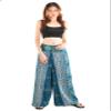 Orient Trail Womens Palazzo Wide Leg Slit Split Leg Yoga Wrap Pants Casual Beach Boho Hippie Bohimian Pilate Flowy Pilates Large Peacock Teal view 4