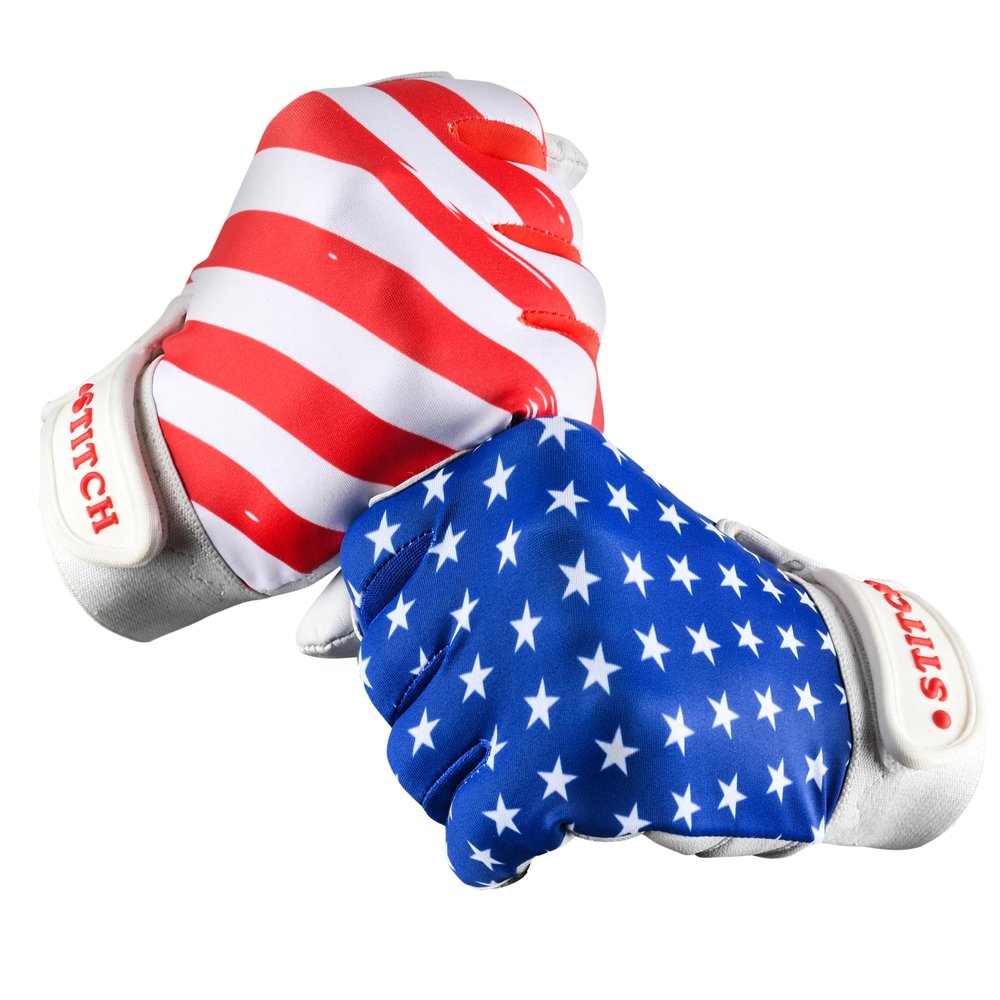 Dot Stitch American Flag Batting Gloves & Softball Gloves USA Flag Baseball Batting Gloves Youth Kids Baseball Batting Glove for Youth Men Adult & Unisex