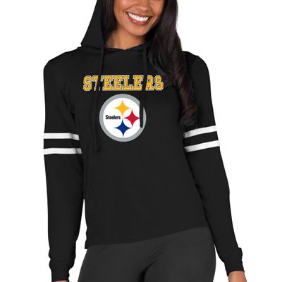 Concepts Sport Women's Black Pittsburgh Steelers Marathon Lightweight Lounge Pullover Hoodie