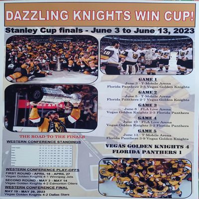 Vegas Golden Knights 4 Florida Panthers 1-2023 Stanley Cup - souvenir print