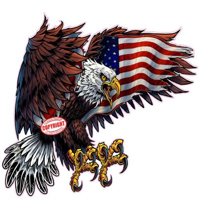 American Eagle American Flag 2023 Decal (24" x 18")